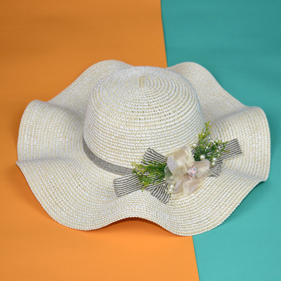 Palarie de plaja dama cu element 3D in mai multe culori