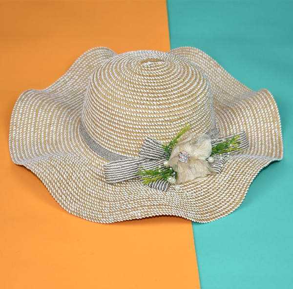 Palarie de plaja dama cu element 3D in mai multe culori