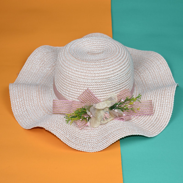 Palarie de plaja dama cu element 3D in mai multe culori