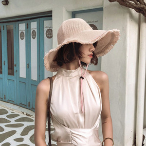 Palarie de vara dama cu cravata in mai multe culori