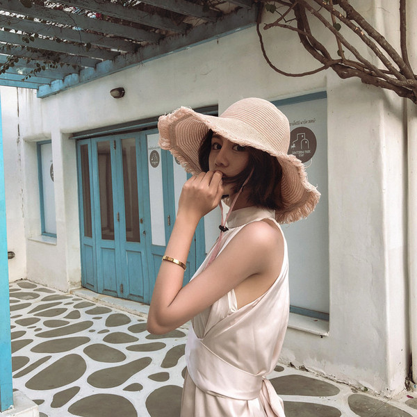 Palarie de vara dama cu cravata in mai multe culori