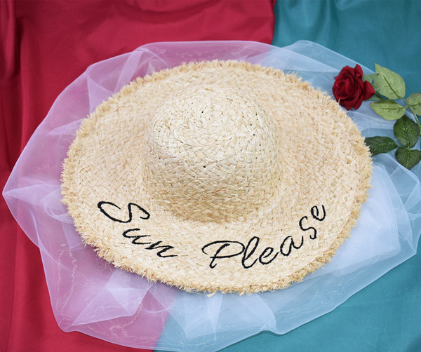 Actuala palarie de plaja dama cu broderie