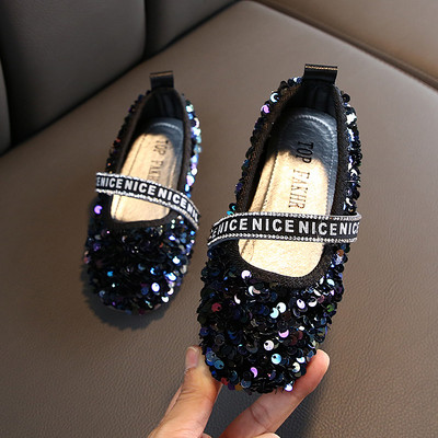 Pantofi copii moderni pentru fete in trei culori cu paiete