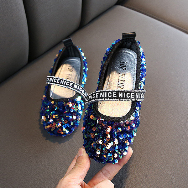 Pantofi copii moderni pentru fete in trei culori cu paiete