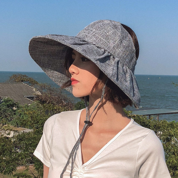 Palarie de vara dama cu cravata in mai multe culori