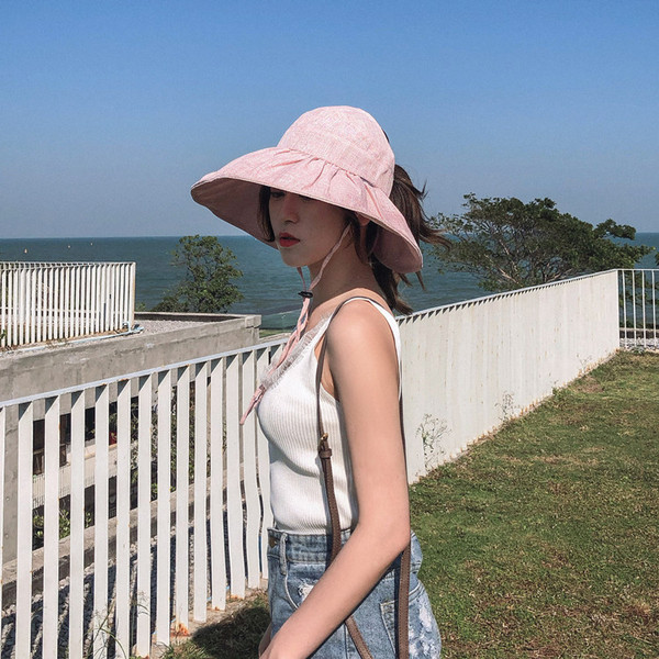 Palarie de vara dama cu cravata in mai multe culori