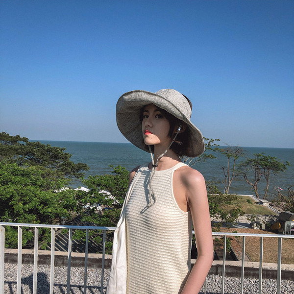 Palarie de vara dama cu cravata in mai multe culori