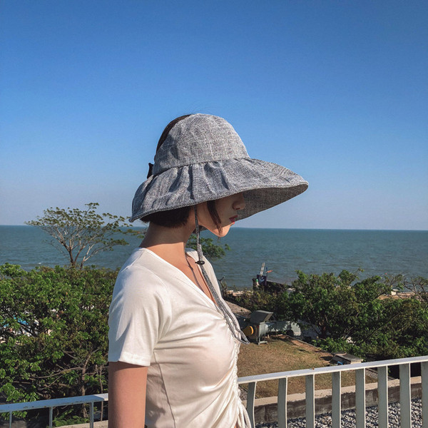 Palarie de vara dama cu cravata in mai multe culori