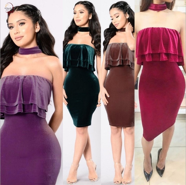 Модерна дамска рокля с голи рамене в  четири цвята