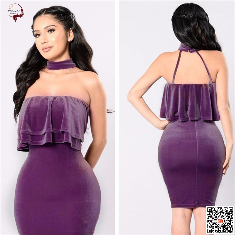 Модерна дамска рокля с голи рамене в  четири цвята