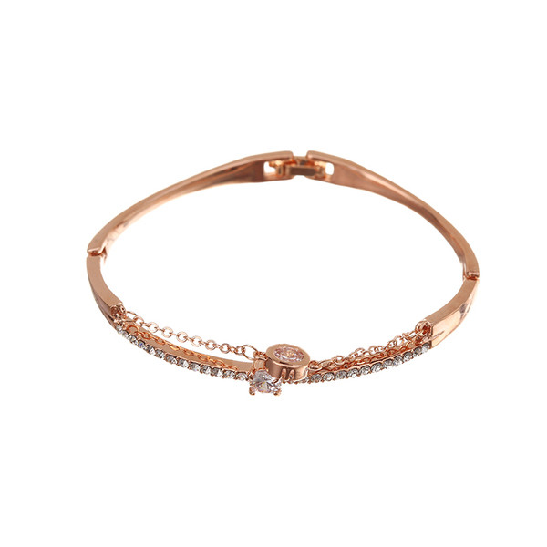 Bratara eleganta de dama de culoare aurie cu pietre