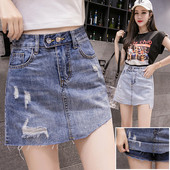 Fusta de dama din denim cu buzunare in doua culori