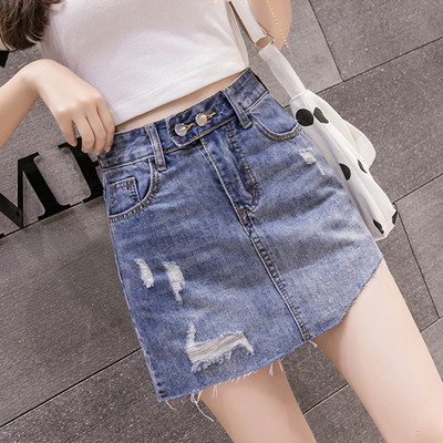 Fusta de dama din denim cu buzunare in doua culori