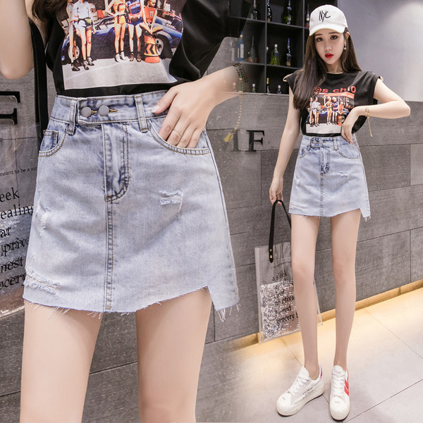 Fusta de dama din denim cu buzunare in doua culori