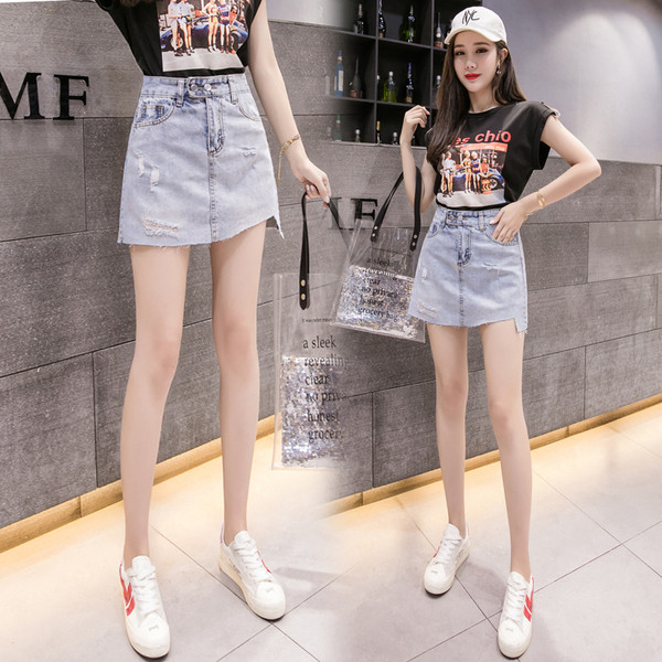 Fusta de dama din denim cu buzunare in doua culori