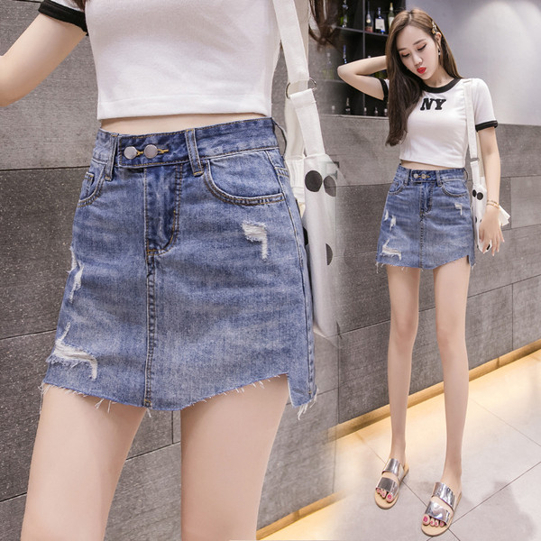 Fusta de dama din denim cu buzunare in doua culori