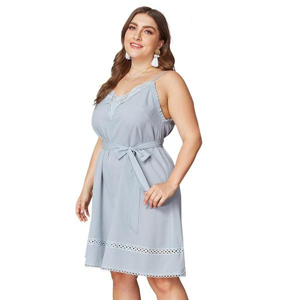 Γυναικεία ολόσωμη φόρμα σε γκρι με κορδέλα και λεπτές λουρίδες