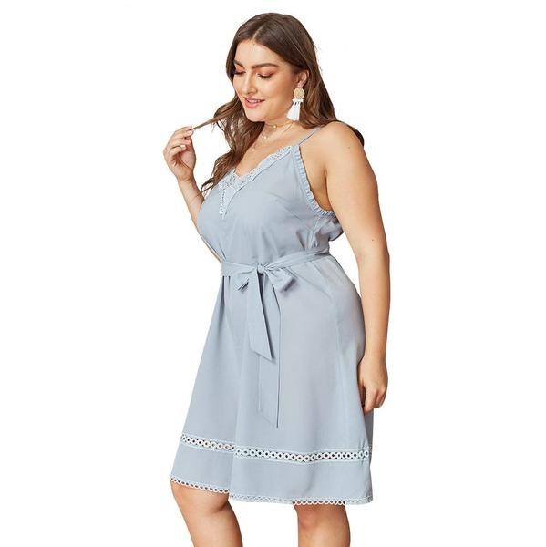 Γυναικεία ολόσωμη φόρμα σε γκρι με κορδέλα και λεπτές λουρίδες