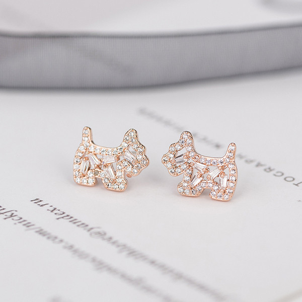 Cercei mici de dama cu pietre-doua culori