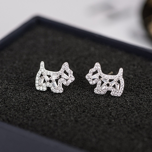 Cercei mici de dama cu pietre-doua culori