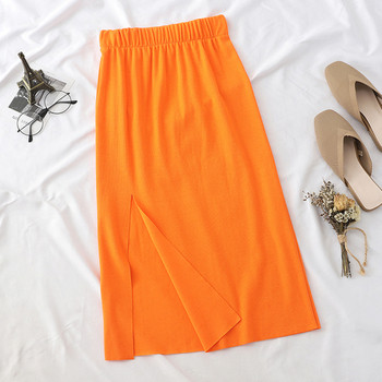 Fusta lungă de damă casual, cu fante în mai multe culori