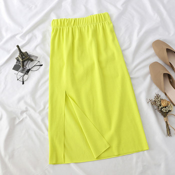 Fusta lungă de damă casual, cu fante în mai multe culori