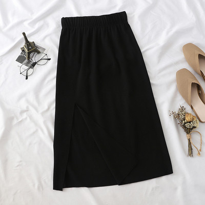 Fusta lungă de damă casual, cu fante în mai multe culori