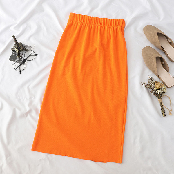 Fusta lungă de damă casual, cu fante în mai multe culori