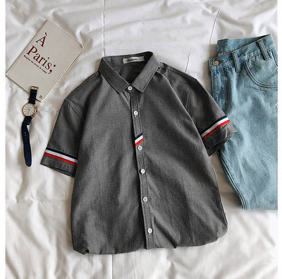 Cămașă modernă pentru bărbați cu mâneci scurte - în patru culori