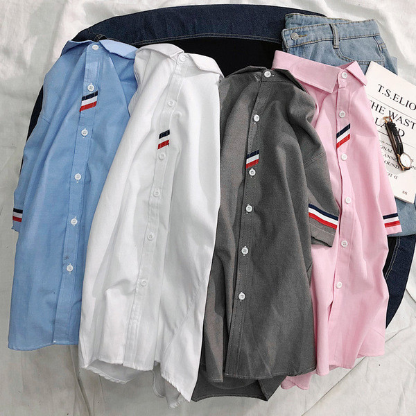 Cămașă modernă pentru bărbați cu mâneci scurte - în patru culori