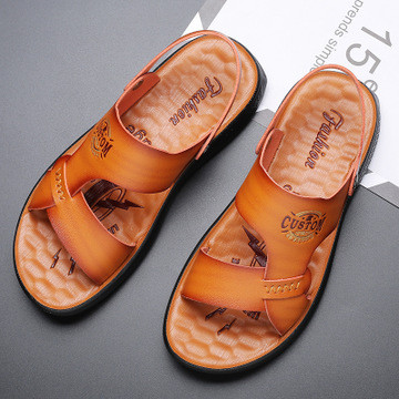 Мъжки модерни сандали с равна подметка от еко кожа