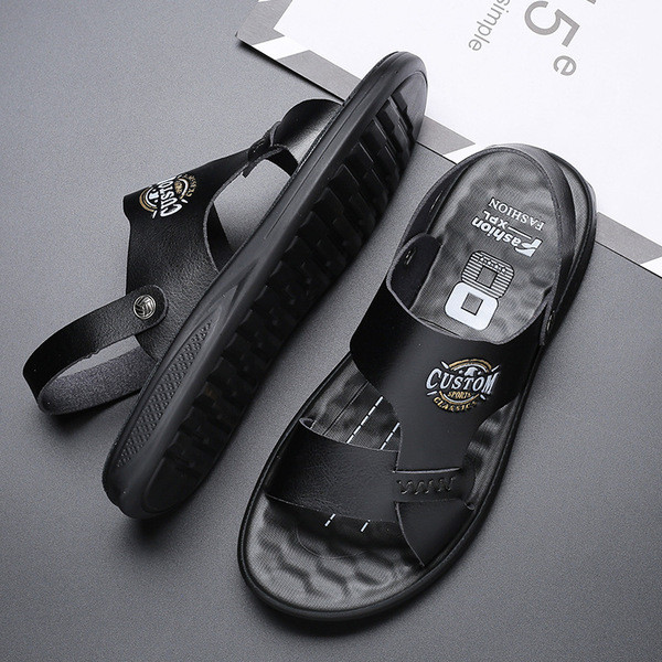 Sandale moderne pentru bărbați cu talpă plată din piele ecologică