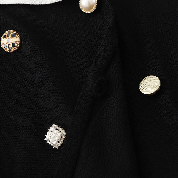 Дамски стилен комплект от две части в черен цвят