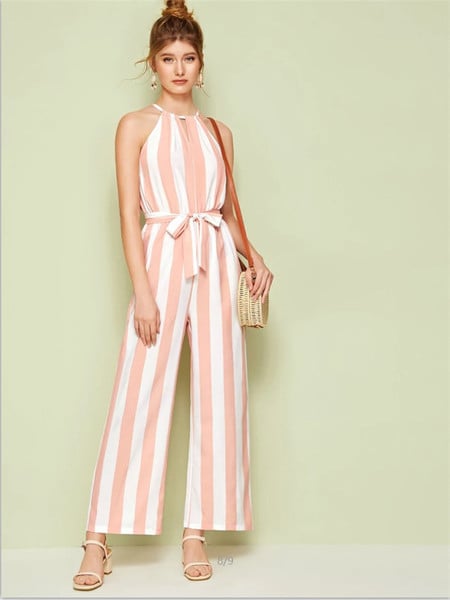 Γυναικεία ολόσωμη φόρμα με κορδόνια 