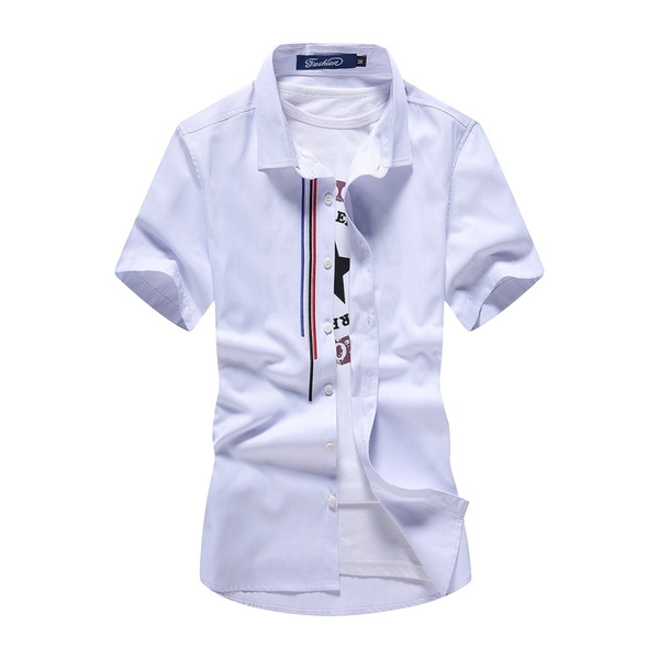 Cămașă bărbătească elegantă cu mâneci scurte - patru culori