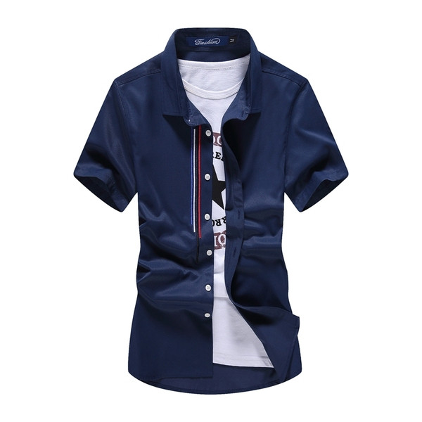 Cămașă bărbătească elegantă cu mâneci scurte - patru culori