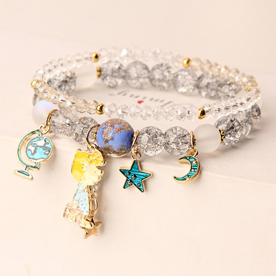 Дамска модерна гривна в четири цвята с висулки