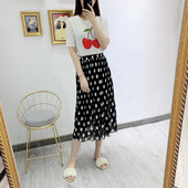 Fusta de dama din tul cu talie elastica cu puncte negre