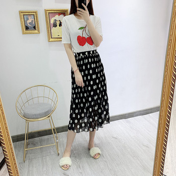 Fusta de dama din tul cu talie elastica cu puncte negre