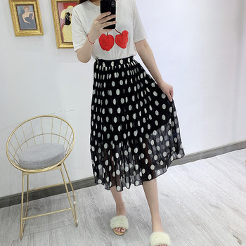 Fusta de dama din tul cu talie elastica cu puncte negre