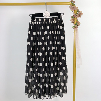 Fusta de dama din tul cu talie elastica cu puncte negre