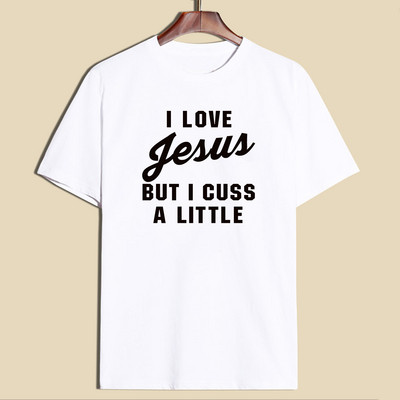 Ежедневна дамска тениска с къс ръкав и надпис в четири цвята