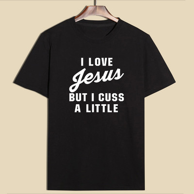 Ежедневна дамска тениска с къс ръкав и надпис в четири цвята