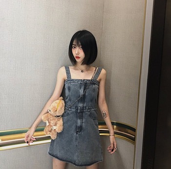 Rochie de damă din denim de culoare închisă