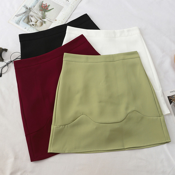 Fusta scurta de dama eleganta cu talie inalta in patru culori