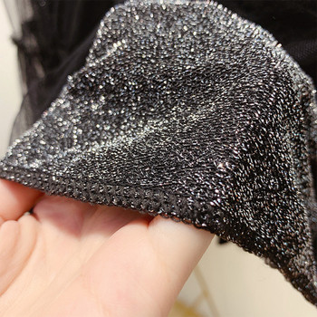 Fusta de dama cu tul si talie inalta in alb si negru