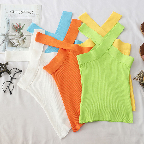 Maieu casual dama cu bretele incrucisate in mai multe culori