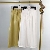 Fusta casual dama cu elastic si legaturi in talie in doua culori