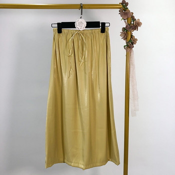 Fusta casual dama cu elastic si legaturi in talie in doua culori