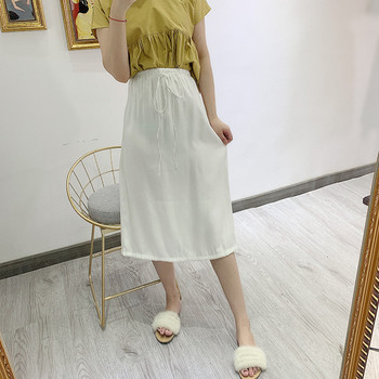 Fusta casual dama cu elastic si legaturi in talie in doua culori